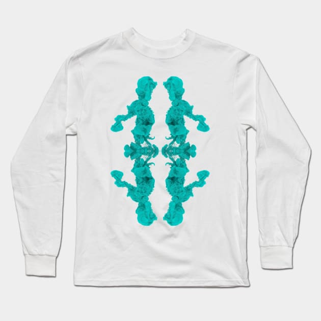 Cyan Ink Drop Long Sleeve T-Shirt by DrPen